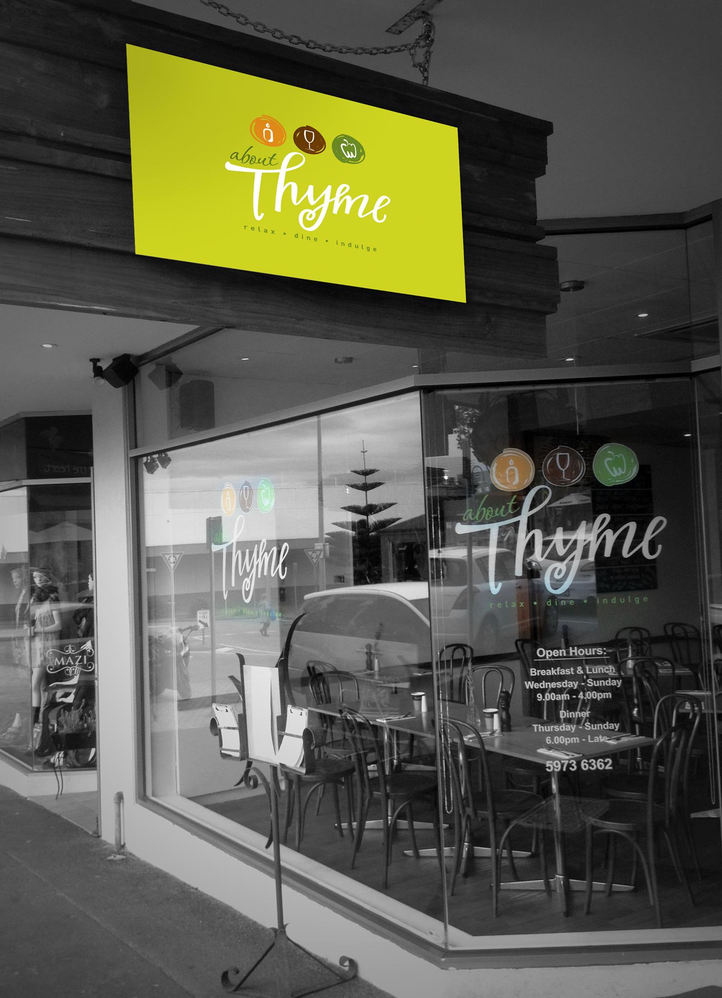 Event shop showroom branding about thyme